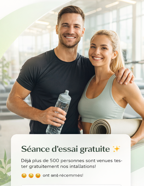 Couple souriant dans une salle de sport